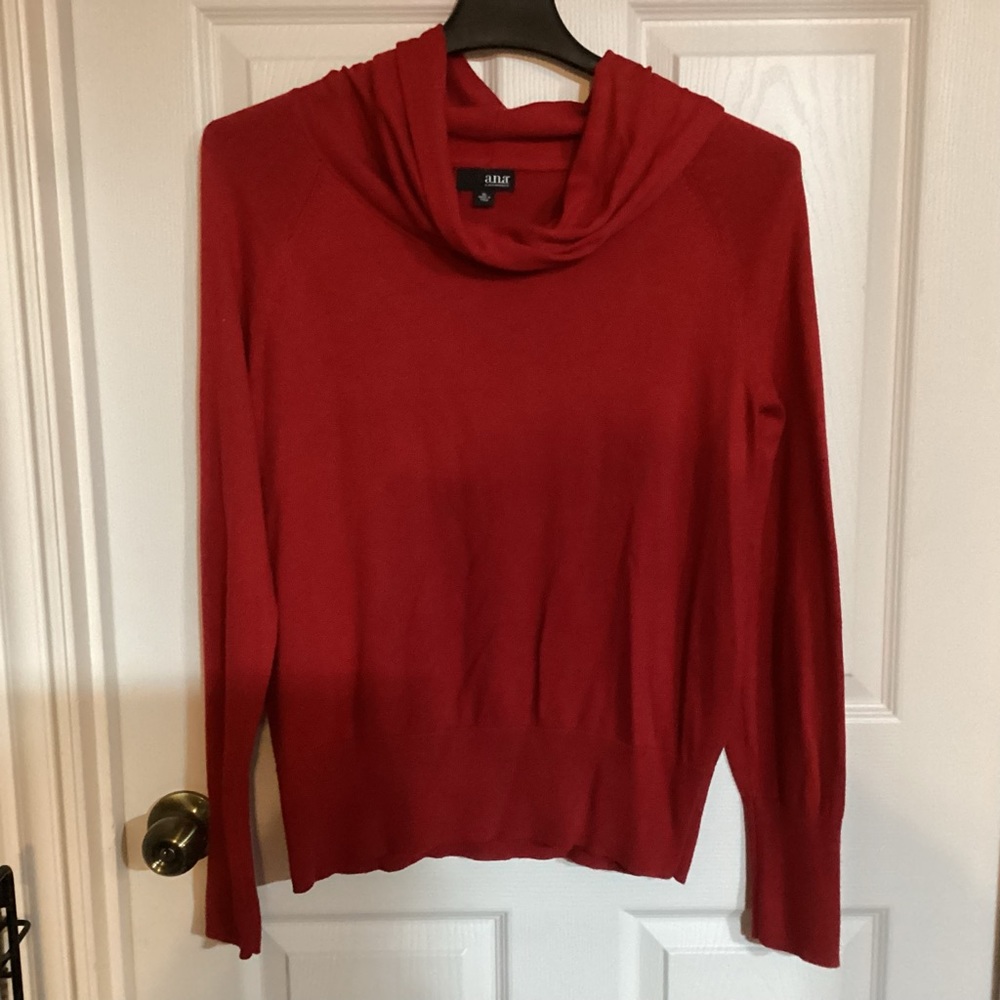 a.n.a. XL red cowl neck Lon sleeve pullover sweater very good pre worn condition